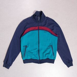 Vintage 80s Adidas Track Jacket Full Zip Trefoil Blue Red Men's Large (20x24)